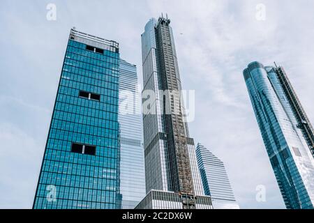 Blick auf den unfertigen Wolkenkratzer 30 Hudson Yards in Midtown New York City Stockfoto