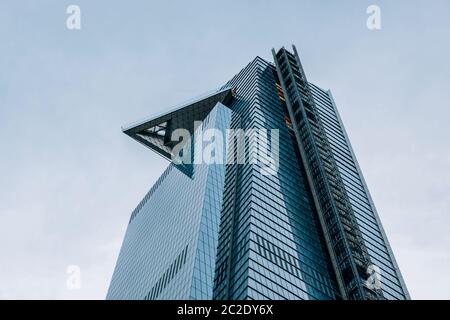 Blick auf den unfertigen Wolkenkratzer 30 Hudson Yards in Midtown New York City Stockfoto