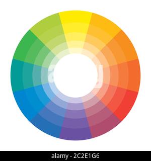 Multicolor Spektrale Regenbogen Kreis der 12 Segmente. Spektrale harmonische Pattern. Stockfoto