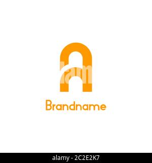 Schreiben EINE grafische Logo-Vorlage, einfaches und minimales Design-Konzept, isoliert auf weißem Hintergrund. Stock Vektor