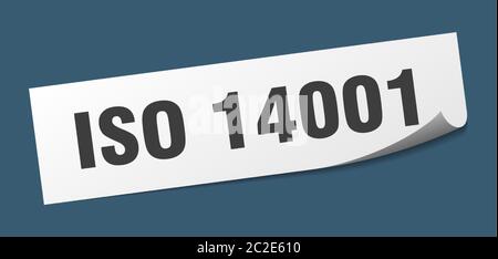 iso 14001 Aufkleber. iso 14001 quadratisches isoliertes Schild. iso 14001 Etikett Stock Vektor