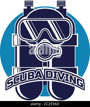 Scuba Diving Logo für Ihr Unternehmen oder Ihre Sportschule, Vektorgrafik Stock Vektor