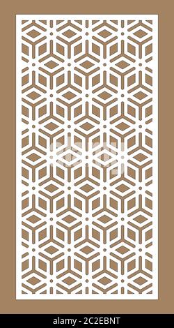 Lazerer Schnitt Vektorplatte. CNC Dekor Muster, Jali Design, Innenwand. Islamisch, arabisch lazer schneiden Stock Vektor