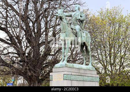 Die Statue von Simon Bolivar in Pont Alexandre III, Paris Fr. Stockfoto