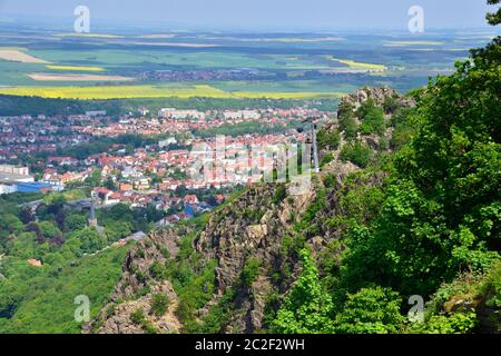 Blick vom Hexentanzplatz. Ökologie, bodetal. Stockfoto