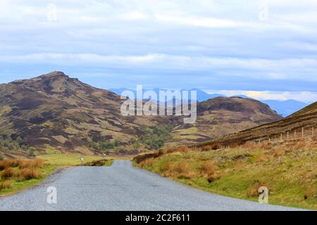 Die Berge des Great Glen von General Wades Militärstraße von Inverness nach Fort Augustus, Schottland Stockfoto