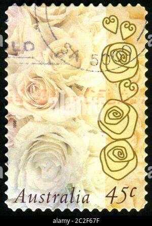 AUSTRALIEN - UM 1998: Briefmarke gedruckt von Australien, zeigt Rosen, um 1998 Stockfoto