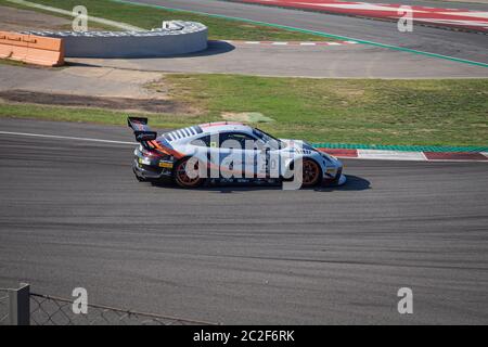 MONTMELLO, SPANIEN, 9. SEPTEMBER 2019: Porsche 911 GT3 R Blancpain GT Rennwagen (GPX Racing) Stockfoto