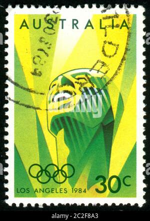 AUSTRALIEN - UM 1984: Briefmarke gedruckt von Australien, zeigt 1884 Olympische Sommerspiele, um 1984 Stockfoto