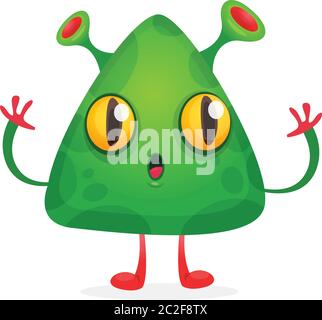 Happy Cartoon Monster. Vektor Halloween Monster Stock Vektor