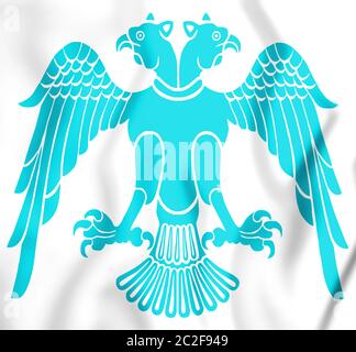 3D-Emblem von Konya, Türkei. 3D-Darstellung. Stockfoto