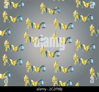 einhorn Cartoon, nahtlose Muster Stock Vektor