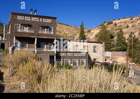 Gold Hill Saloon & Hotel in der Nähe von Virginia City, Nevada, USA (Nevadas ältestes Hotel) Stockfoto