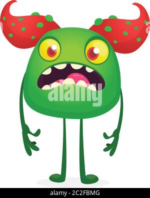 Wütend Cartoon Monster. Halloween Vektor Illustration Stock Vektor