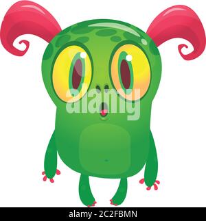 Überrascht Alien Charakter Cartoon. Halloween Vektor Illustration Stock Vektor