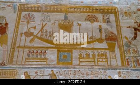 Tempel von Seti I in Abydos. Heute ist Abydos für den Gedenkstempel von Seti I, die eine Inschrift aus dem neunzehnten Dynastie kennen enthält bemerkenswert Stockfoto