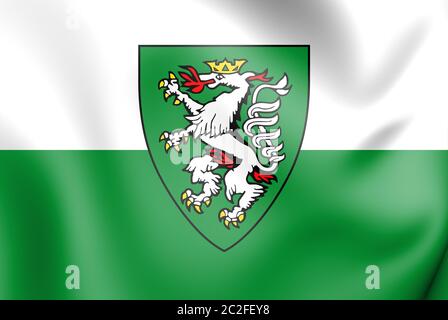 3D-Markierung von Graz (Steiermark), Österreich. 3D-Darstellung. Stockfoto