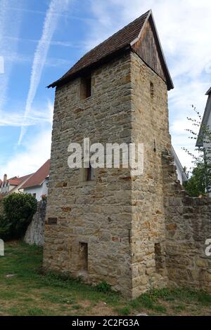 Storchennestturm in Oehringen Stockfoto