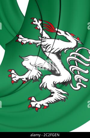 Steirische Banner von Waffen, Österreich. 3D-Darstellung. Stockfoto