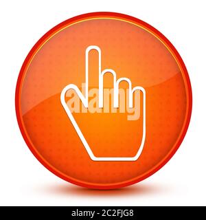 Hand Symbol isoliert auf glänzend Stern orange Runde Taste abstrakte Illustration Stockfoto