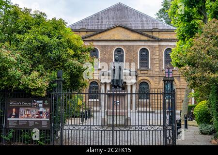 Wesley's Chapel - eine methodistische Kirche im südlichen Teil des Londoner Stadtteils Islington Stockfoto