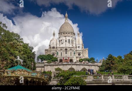 Paris, Frankreich - 14. September 2017. Basilika Sacre Coeur, dem Heiligen Herzen Jesu in Paris gewidmet Stockfoto