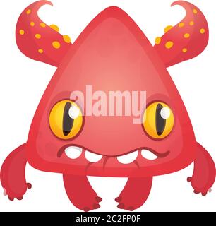 Happy Cartoon Monster. Vektor Halloween Monster Stock Vektor