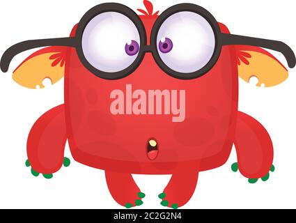 Lustige Cartoon Monster tragen Brillen. Vektorgrafik Stock Vektor