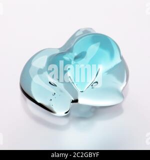 Creme Gel transparent kosmetische Probe Textur mit Blasen isoliert auf weißem Hintergrund. Kosmetische Creme transparent Gel Serum te Stockfoto