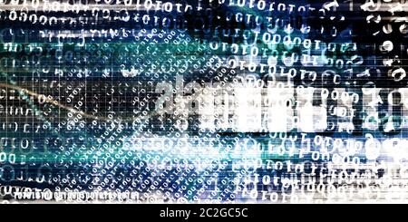 Abstrakte futuristische Cyberspace binären Code mit Grunge Stockfoto