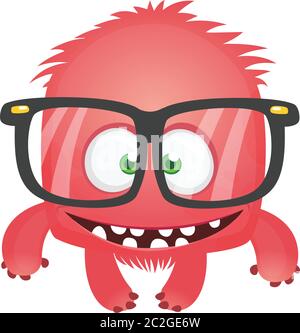 Lustige Cartoon Monster tragen Brillen. Vektor Halloween Illustration Stock Vektor
