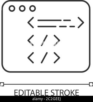 Website Entwicklung Pixel perfekte lineare Symbol Stock Vektor
