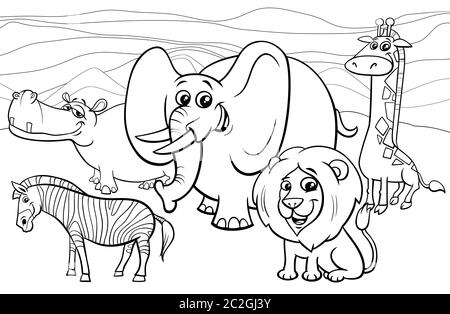 Afrikanische Tiere Cartoon Bild Stockfoto