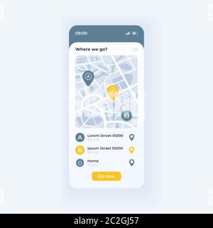 Bus Navigation App Smartphone Interface Vektor Vorlage Stock Vektor