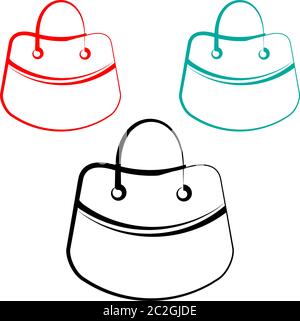 Handtasche Symbol, Hand Tasche Design Vektor Kunst Illustration Stock Vektor
