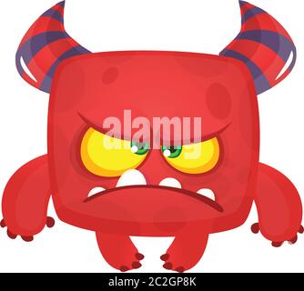 Lustige mürrisch Cartoon Teufel Illustration. Halloween Monster Charakter Design Stock Vektor