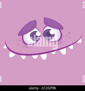 Cartoon kleine Monster Gesicht. Vektor Halloween Monster Avatar. Monster-Ausdruck Stock Vektor