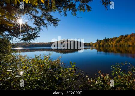 Parc national du Mont-Saint-Bruno im Herbst Stockfoto