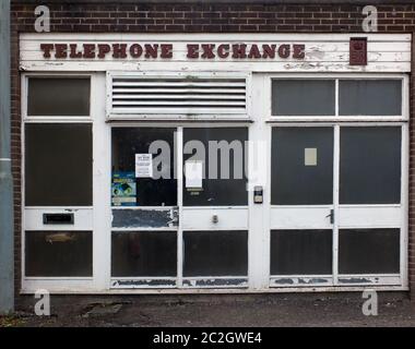 Eine alte Post Art von 60er Jahren lokalen Telefonzentrale in sowerby Brücke West yorkshire Stockfoto