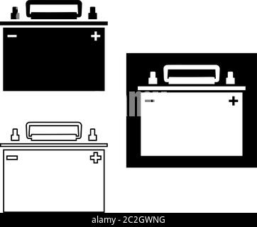 Auto Batterie Icon Kollektion Vektor Kunst Illustration Stock Vektor