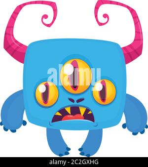 Wütend Cartoon Monster. Vektor Halloween Illustration Stock Vektor