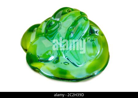 Creme Gel transparent kosmetische Probe Textur mit Blasen isoliert auf weißem Hintergrund. Kosmetische Creme transparent Gel Serum te Stockfoto