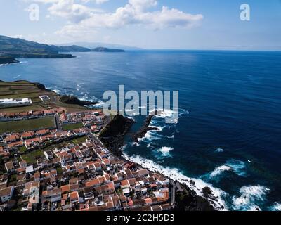 Luftlandschaft in Maia auf der Insel San Miguel, Azoren, Portugal. Stockfoto