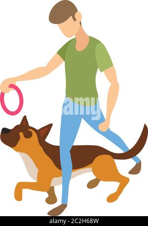 Symbol für Hundetraining. Isometrisches Vektor-Symbol für das Training von Hunden für Web-Design auf weißem Hintergrund isoliert Stock Vektor