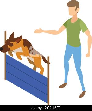 Symbol für die Sprungwand des Hundes. Isometrisches Symbol für Hund springen Wand Vektor-Symbol für Web-Design auf weißem Hintergrund isoliert Stock Vektor