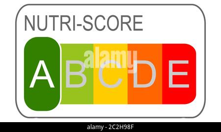 Nutri-Score Label, 5-Farben Nutrition Label â €“ Illustration Stockfoto