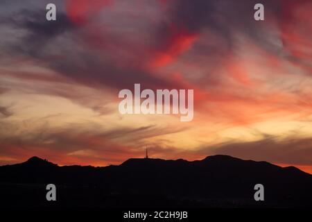 Pink Cloud Formation Hollywood Stockfoto