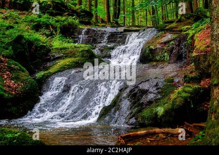 Nagelstein Wasserfälle bei St. Englmar im Bayerischen Wald Stockfoto