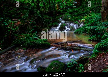 Nagelstein Wasserfälle bei St. Englmar im Bayerischen Wald Stockfoto