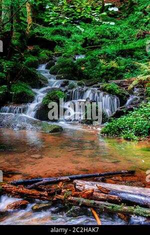 Nagelstein Wasserfälle bei St. Englmar im Bayerischen Wald Stockfoto